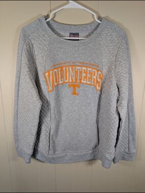 University of Tennessee Volunteers Sweatshirt Girls L 12/14 Gray Quilted UT Top